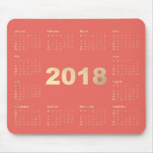 Kalender 2018 Coral Imitats Gold Metallic Minimal