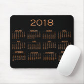 Kalender 2018 Metallic Black Copper Rose Gold Mousepad (Mit Mouse)
