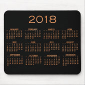 Kalender 2018 Metallic Black Copper Rose Gold Mousepad (Vorne)