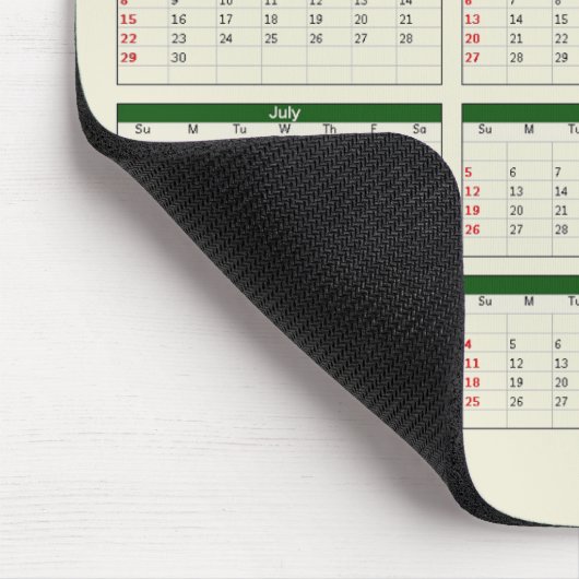Kalender 2018 mousepad (Ecke)
