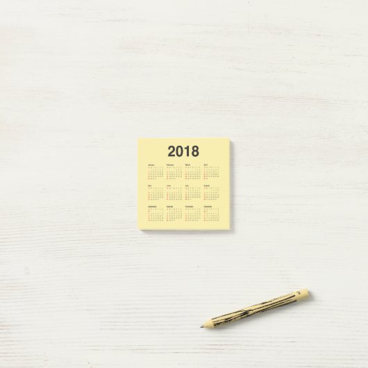 Kalender 2018 post-it klebezettel (Auf Schreibtisch)