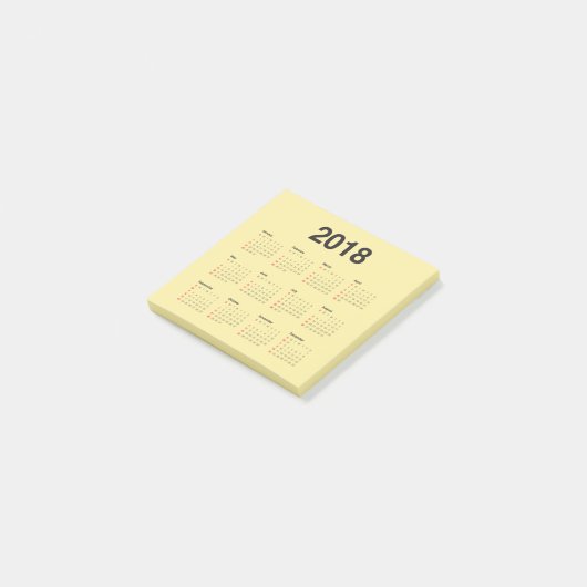 Kalender 2018 post-it klebezettel (angewinkelt)