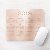 Kalender 2018 Rose Gold Metallic Blush Mousepad (Mit Mouse)
