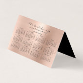 Kalender 2018 Schönheitssalon Lashes Rosa Rose Visitenkarten (Vorderseite)