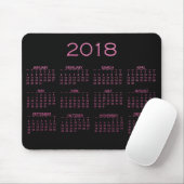 Kalender 2018 Schwarz-Bright Vivid Pink Glitzer Mousepad (Mit Mouse)