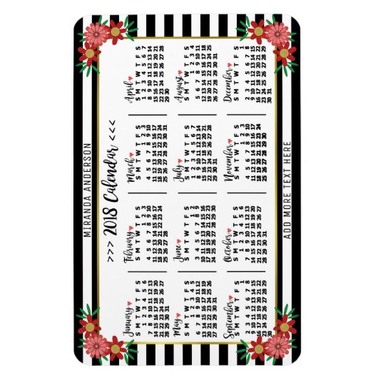 Kalender 2018 (Siehe Beschreibung der neuen Versio Magnet (Vertikal)