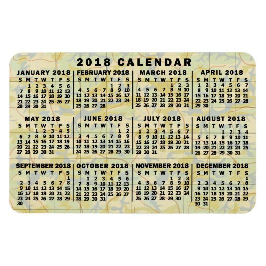 Kalender 2018 (Siehe Beschreibung der neuen Versio Magnet (Horizontal)