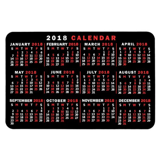 Kalender 2018 (Siehe Beschreibung der neuen Versio Magnet (Horizontal)
