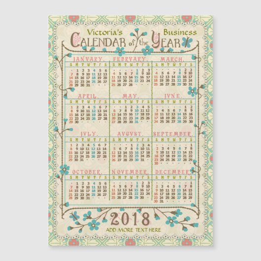 Kalender 2018 (Siehe Beschreibung der neuen Versio Magnetkarte (Vorderseite)