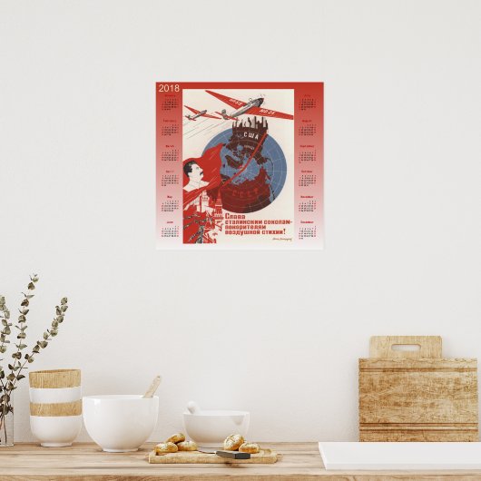 Kalender 2018 Sowjetposter 1937 Poster (Küche)