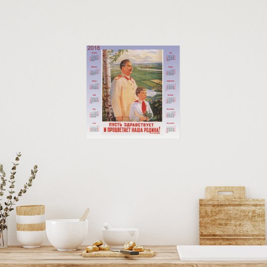 Kalender 2018 Sowjetposter 1949 Poster (Küche)
