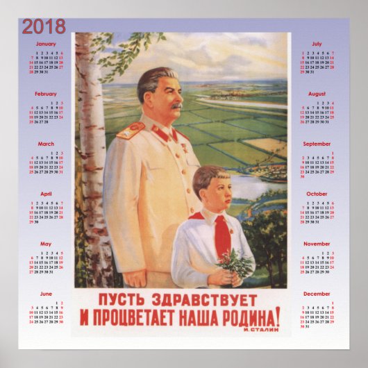 Kalender 2018 Sowjetposter 1949 Poster (Vorne)