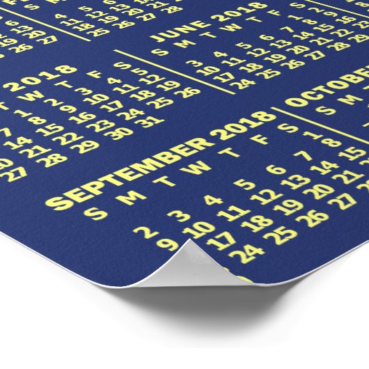 Kalender 2018 Startnähe oder Foto hinzufügen Poster (Ecke)