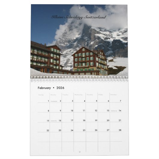 Kalender 2018 von der schönen Schweiz (Feb 2026)