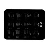 Kalender 2018 - Weißer Text mit schwarzem Hintergr Magnet (Horizontal)