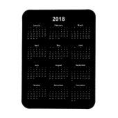 Kalender 2018 - Weißer Text mit schwarzem Hintergr Magnet (Vertikal)