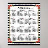Kalender 2019 - Blumenmuster | Benutzerdefinierter Poster (Vorne)