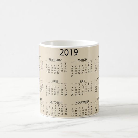 KALENDER 2019 KAFFEETASSE (Mittel)