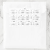 Kalender 2019 rechteckiger aufkleber (Tasche)