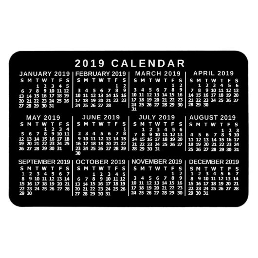 Kalender 2019 (Siehe Beschreibung der neuen Versio Magnet (Horizontal)