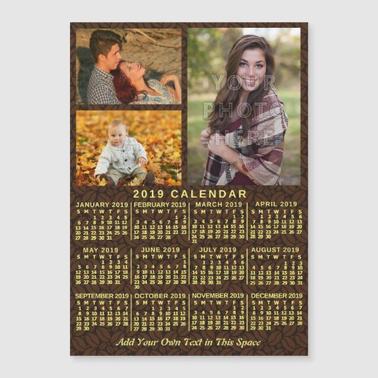 Kalender 2019 (Siehe Beschreibung der neuen Versio Magnetkarte (Vorderseite)