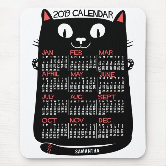 Kalender 2019 (Siehe Beschreibung der neuen Versio Mousepad (Vorne)