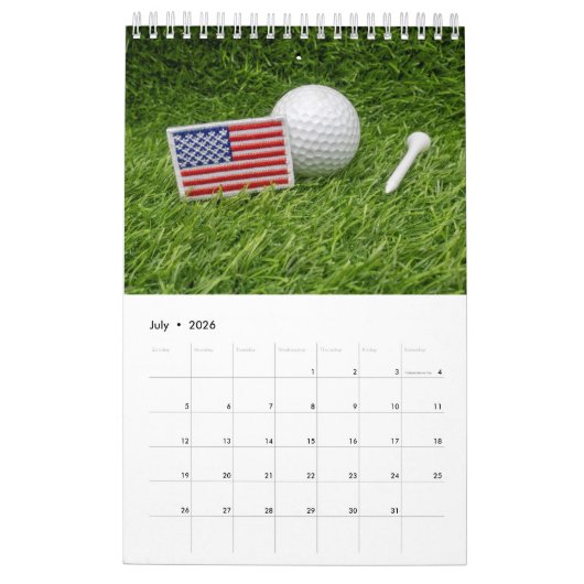 Kalender 2020 für Golfer mit Golfball auf Grün (Jul 2026)