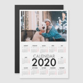 Kalender 2020 mit Foto Schwarz-weiß-Minimal Magnetkarte (Vorne/Hinten)