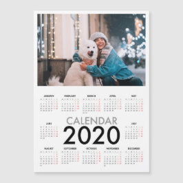 Kalender 2020 mit Foto Schwarz-weiß-Minimal Magnetkarte