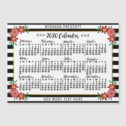 Kalender 2020 (Siehe Beschreibung der neuen Versio Magnetkarte (Vorderseite)