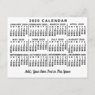 Kalender 2020 (Siehe Beschreibung der neuen Versio Postkarte