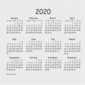 Kalender 2020 von Janz Comic Sans Transparent Aufkleber (Vorderseite)