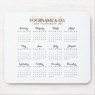 Kalender 2021 Firmenname Blush Mousepad
