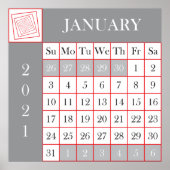 Kalender 2021 Januar Poster (Vorne)