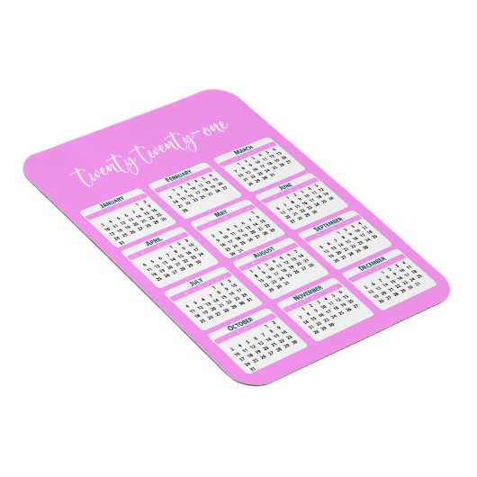 Kalender 2021 magnet (Rechte Seite)
