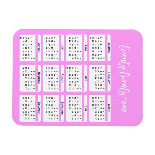 Kalender 2021 magnet (Horizontal)