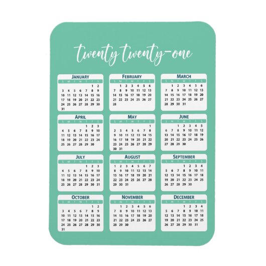 Kalender 2021 magnet (Vertikal)