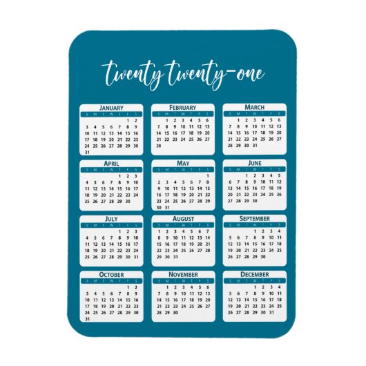 Kalender 2021 magnet (Vertikal)