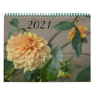 Kalender 2021 mit 12 Monaten Dahlias