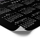 Kalender 2021 mit Ihrem Foto und Namen auf Schwarz Poster (Ecke)