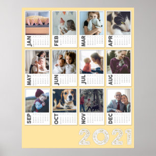 Kalender 2021 Modernes Foto Collage Poster