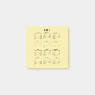 Kalender 2021 post-it klebezettel
