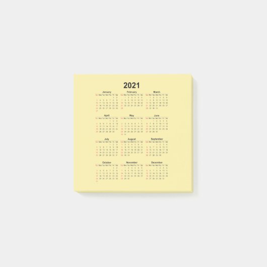 Kalender 2021 post-it klebezettel (Vorderseite)