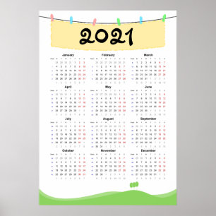 Kalender 2021 Poster - Montag start