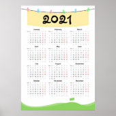 Kalender 2021 Poster - Montag starten (Vorne)