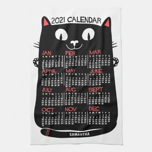 Kalender 2021 (Siehe Beschreibung der neuen Versio Geschirrtuch (Vertikal)