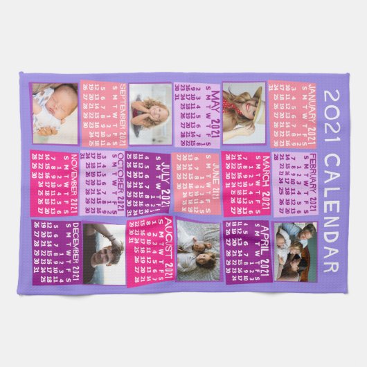 Kalender 2021 (Siehe Beschreibung der neuen Versio Geschirrtuch (Horizontal)