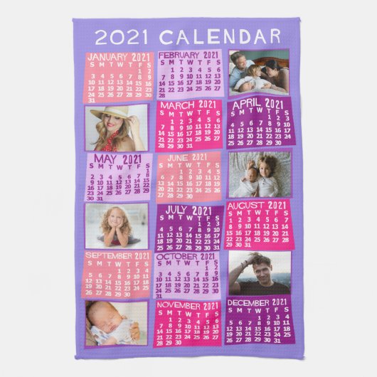 Kalender 2021 (Siehe Beschreibung der neuen Versio Geschirrtuch (Vertikal)
