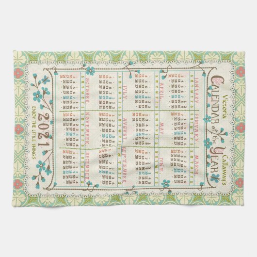 Kalender 2021 (Siehe Beschreibung der neuen Versio Geschirrtuch (Horizontal)