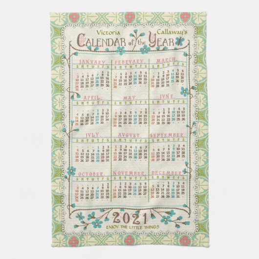 Kalender 2021 (Siehe Beschreibung der neuen Versio Geschirrtuch (Vertikal)